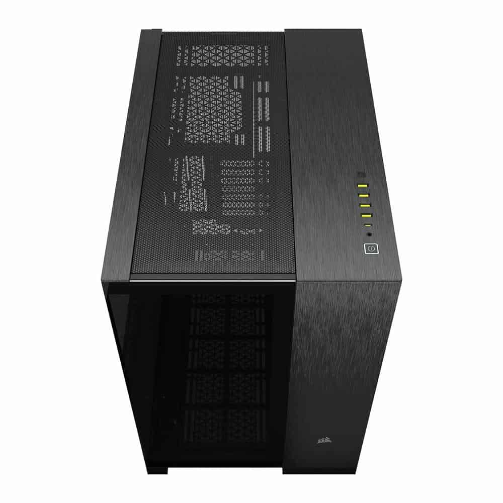 (image for) Corsair 6500X Black/Obsidian Aluminium Dual Chamber Tempered Glass Mid Tower PC Ca